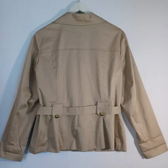 Sandro Sportswear Trench Coat Jacket Length Classic Tan Womens Medium - Picture 3 of 12